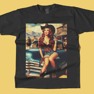 Vintage Girl-Illustration T-Shirt