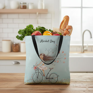 Vintage Girl on Bicycle Floral Market