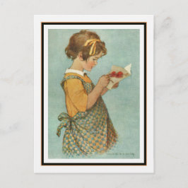 Vintage Girl Reading Card by Jessie Willcox Smith Postkarte