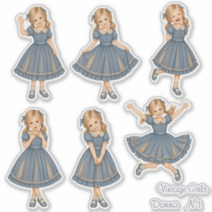 Vintage Girls - Donna - n°1 Stickerbogen Aufkleber