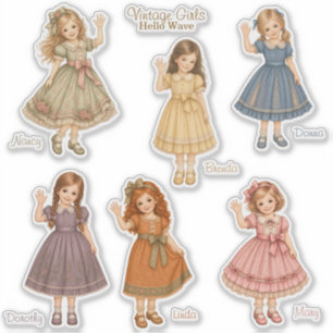 Vintage Girls: Hello Wave Collection Aufkleber