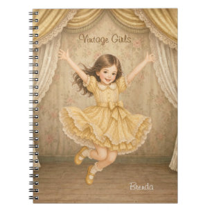 Vintage Girls Notizbuch mit Brenda - Aufgeregter S Notizblock