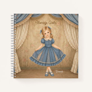 Vintage-Girls-Notizbuch mit Donna Notizbuch