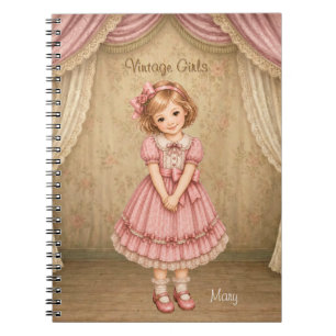 Vintage Girls Notizbuch mit Mary - Süß und schücht Notizblock