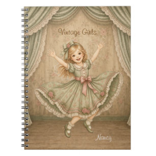 Vintage Girls Notizbuch mit Nancy - Aufgeregter Sp Notizblock