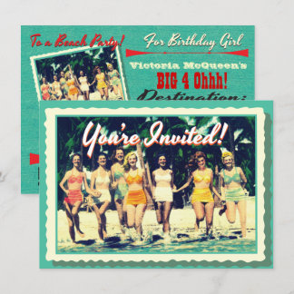 Vintage Girl's Weekend Beach Party Einladung