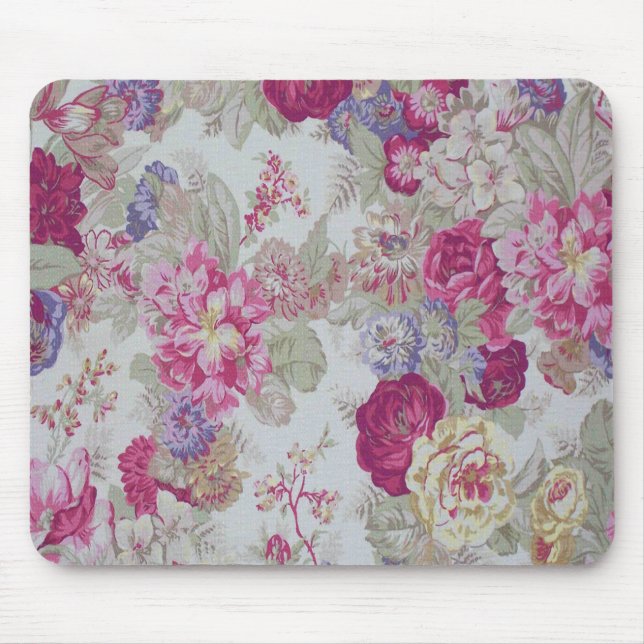 Vintage Girly elegante rosa Rosen Mousepad (Vorne)