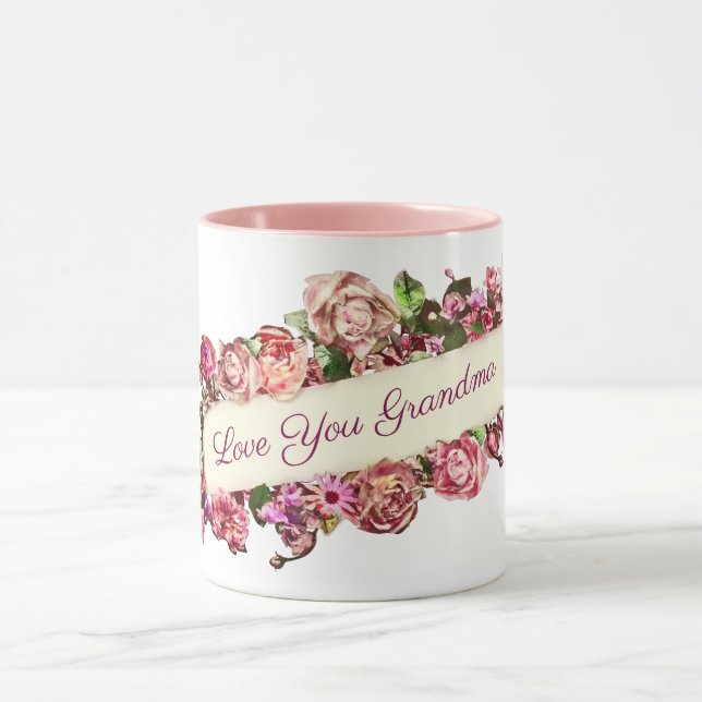 Vintage Girly Floral Liebe Ihr Oma Tasse (Zentrum)