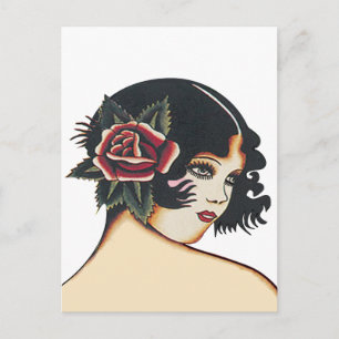 Vintage Girly Girl Postkarte