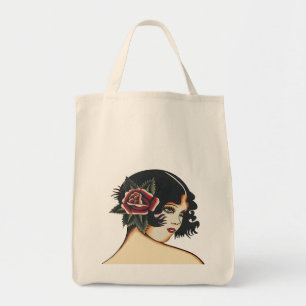 Vintage Girly Girl Tragetasche