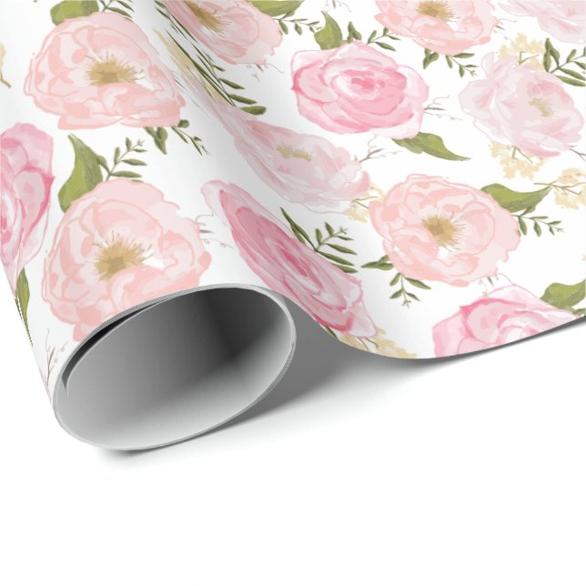 Vintage Girly mit BlumenBlumen Geschenkpapier (Rolleneckpunkt)