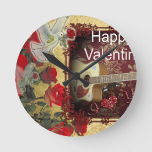 Vintage Gitarre: Afrikanischer Tag der Schönheit u Runde Wanduhr
