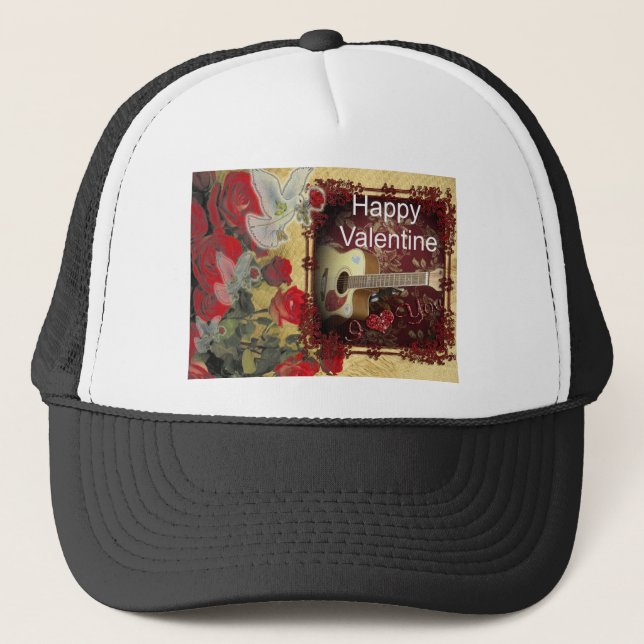 Vintage Gitarre: Afrikanischer Tag der Schönheit u Truckerkappe (Vorderseite)