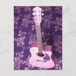 Vintage Gitarre: Afrikanischer Vibe Style Traum Postkarte