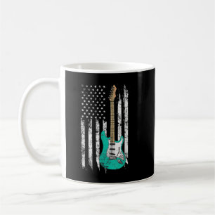 Vintage Gitarre, amerikanische Flagge Kaffeetasse