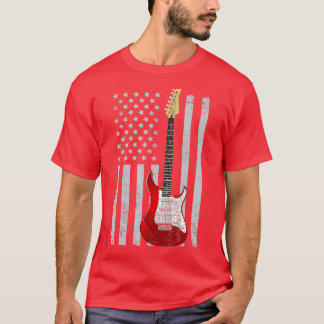 Vintage Gitarre der amerikanischen Flagge, Matchin T-Shirt