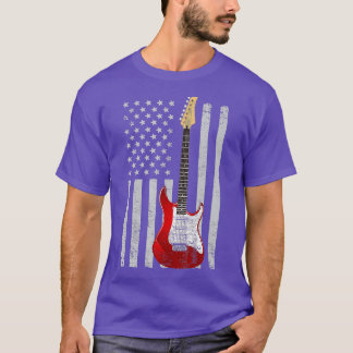 Vintage Gitarre der amerikanischen Flagge, Matchin T-Shirt