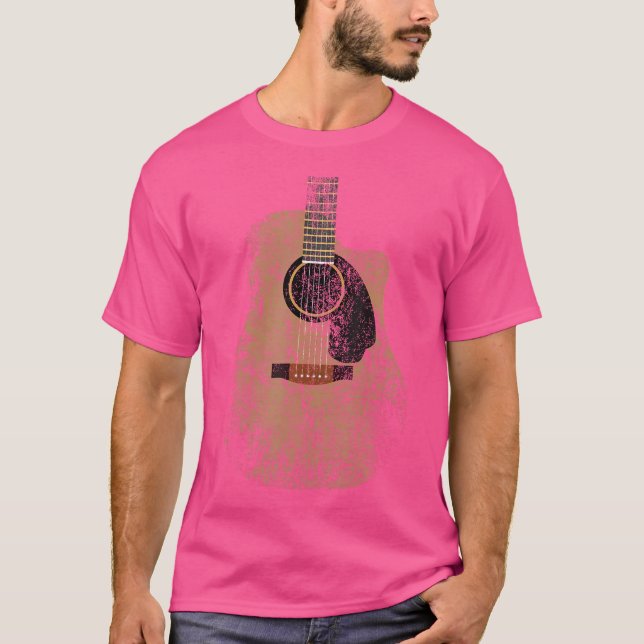 Vintage Gitarre erschüttert Acoustic Guitaris T-Shirt (Vorderseite)