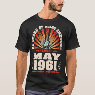 Vintage Gitarre Geboren Mai 1961 62. Geburtstag T-Shirt