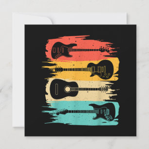 Vintage-Gitarre Geschenk für Männer Frauen Musik B Einladung