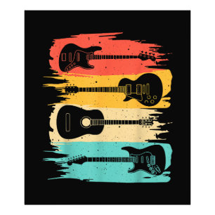 Vintage-Gitarre Geschenk für Männer Frauen Musikba Fotodruck