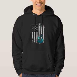 Vintage Gitarre Gitarrist US amerikanische Flagge Hoodie