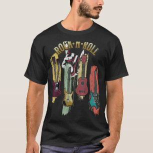 Vintage-Gitarre im Retro-Look Rock & Roll Musik T-Shirt
