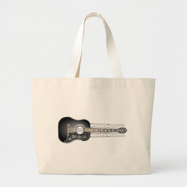 Vintage Gitarre mit Blatt-Musik - Tasche (Vorne)