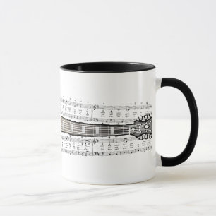 Vintage Gitarre mit Notenblatt - Tasse