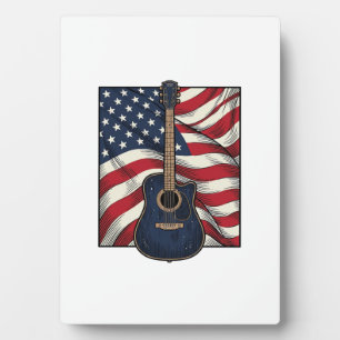 Vintage-Gitarre Patriotische Flagge Vektor-Shirt-D Fotoplatte