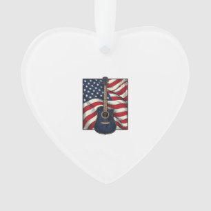 Vintage-Gitarre Patriotische Flagge Vektor-Shirt-D Ornament
