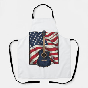 Vintage-Gitarre Patriotische Flagge Vektor-Shirt-D Schürze