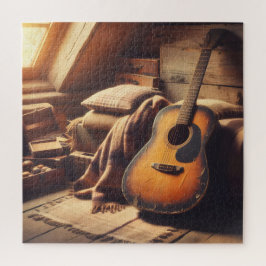 Vintage Gitarrenfreundlichkeit: Ein rustikales Mus Puzzle