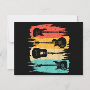 Vintage Gitarrengeschenke für Men Women Music Band Feiertagskarte