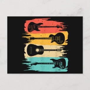 Vintage Gitarrengeschenke für Men Women Music Band Feiertagspostkarte