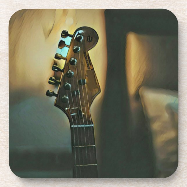 Vintage Gitarrengeschenke Getränkeuntersetzer (Vorderseite)