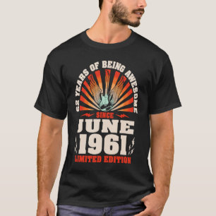 Vintage Gitarrist Gitarre Geboren Juni 1961 62. Bi T-Shirt
