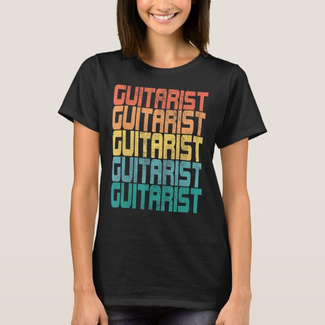 Vintage Gitarrist Gitarrist Retro Col T-Shirt (Vorderseite)