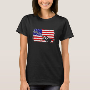 Vintage Gitarrist und US-amerikanische Flagge 8 T-Shirt