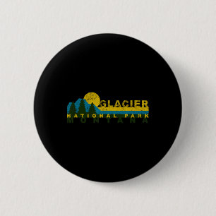 Vintage Glacier Bay Nationalpark Bergsonneuntergan Button