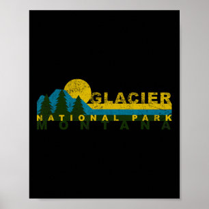 Vintage Glacier Bay Nationalpark Bergsonneuntergan Poster