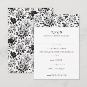 Vintage Glam Blumen RSVP Karte
