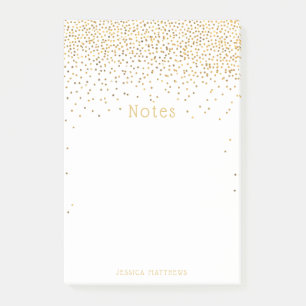 Vintage Glam Gold Konfetti Post-it Klebezettel