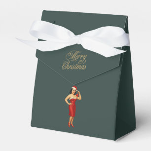 Vintage Glam Pin-Up Weihnachtsgirl Geschenkschachtel