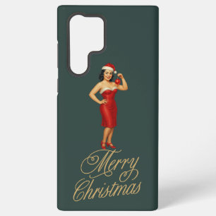 Vintage Glam Pin-Up Weihnachtsgirl Samsung Galaxy Hülle