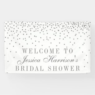 Vintage Glam Silber Konfetti-Junggesellinnenabschi Banner