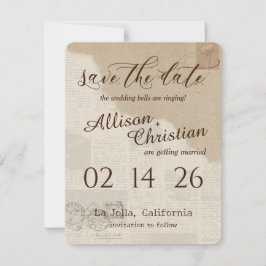 Vintage Glam Wedding speichern das Datum der Einla Einladung