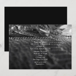 Vintage-Glamour-Diamanten & Perlen-Einladungen Einladung
