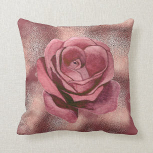 Vintage Glamour Dustrosa Blush Burgunder Glitter Kissen