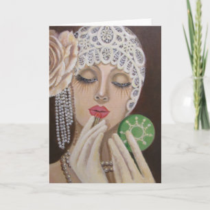 Vintage Glamour Gal/ Notizkarte Karte